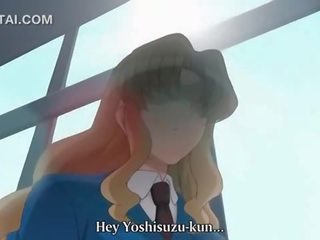 Animen skola gang med oskyldig tonårs flicka