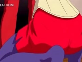 Príťažlivé fajčenie v detail s prsnaté anime hottie